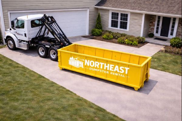 Northeast Dumpster Rentals roll-off dumpster in Syracuse, NY